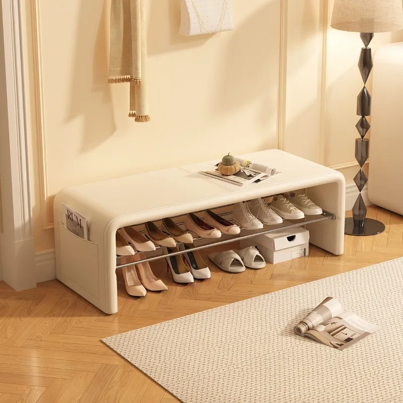 Light Luxury Strip Shoe Stool Household Integrated Shoe Changing Bench for Entryway Bedroom