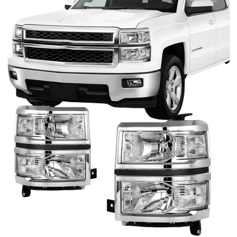 

1 Pair 2X Headlight Head Light for Chevrolet Chevy Silverado 1500 2014 2015