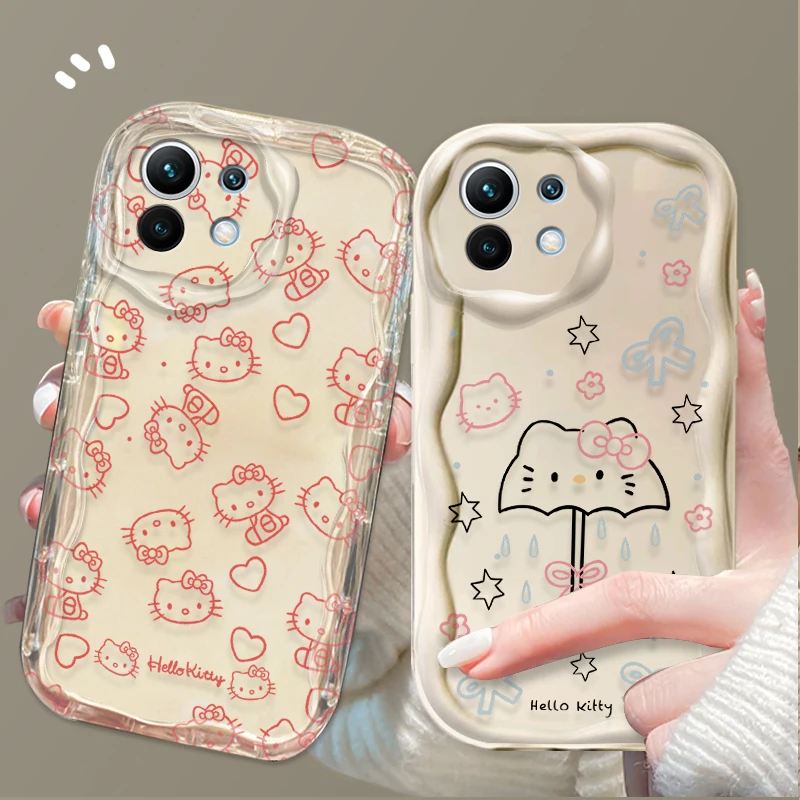 ซานริโอ เฮลโล คิตตี้สำหรับ Xiaomi Redmi A5 A4 A3 A3X A2 A1 Plus 13X Redmi K80 K70 K70E K60 Ultra K60E K50 K40 K40S K30 ฝาครอบ