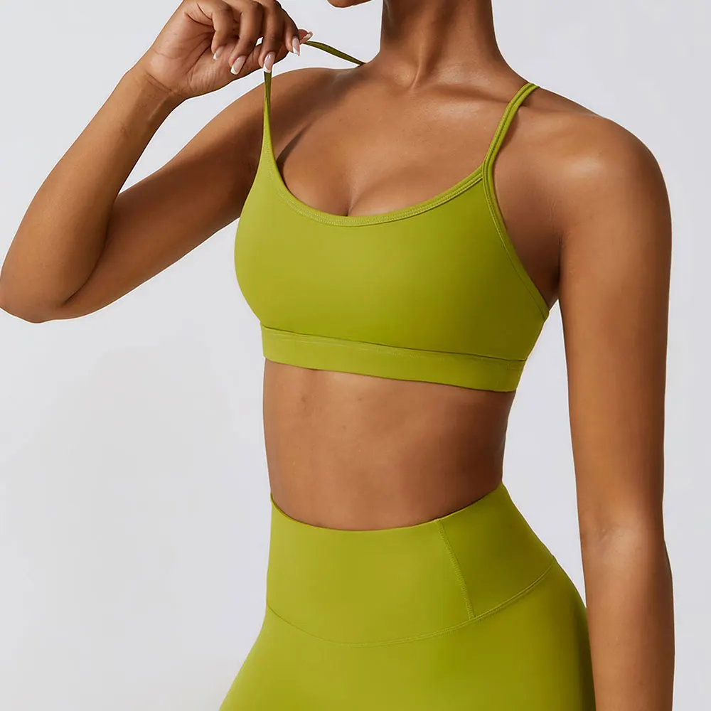 Top de colheita para mulheres, Sutiã Yoga respirável, Roupa interior feminina, Top esportivo push up, Top de ginástica à prova de choque, Sutiãs fitness