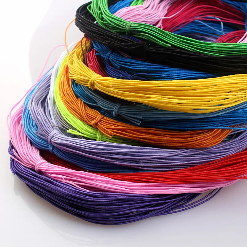 1mm 24M Braided Elastic Cord Beading Threads Stretch String Fabric Crafting Cords for Jewelry Making 23 Colors