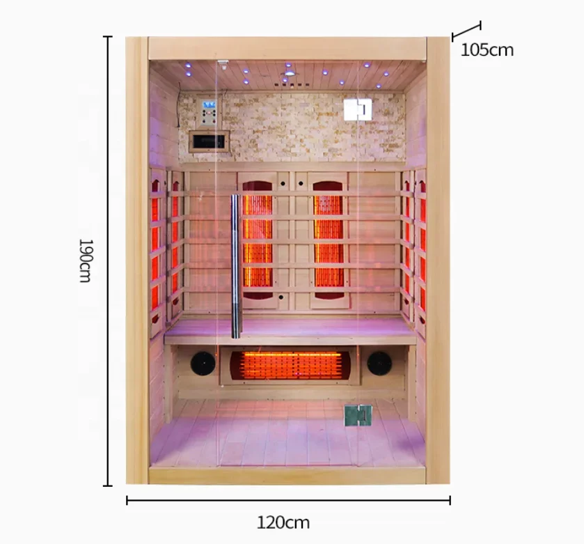 Canada Hemlock Wooden Indoor Full Spectrum Far Infrared Sauna Room With Light Therapy