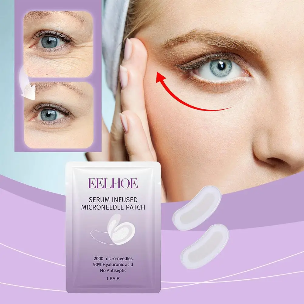 2000 Micro‑Needles Serum‑Infused Microneedle Eye Mask, Hyaluronic Acid Collagen Under‑Eye Patch, Deep Hydrating Brightening
