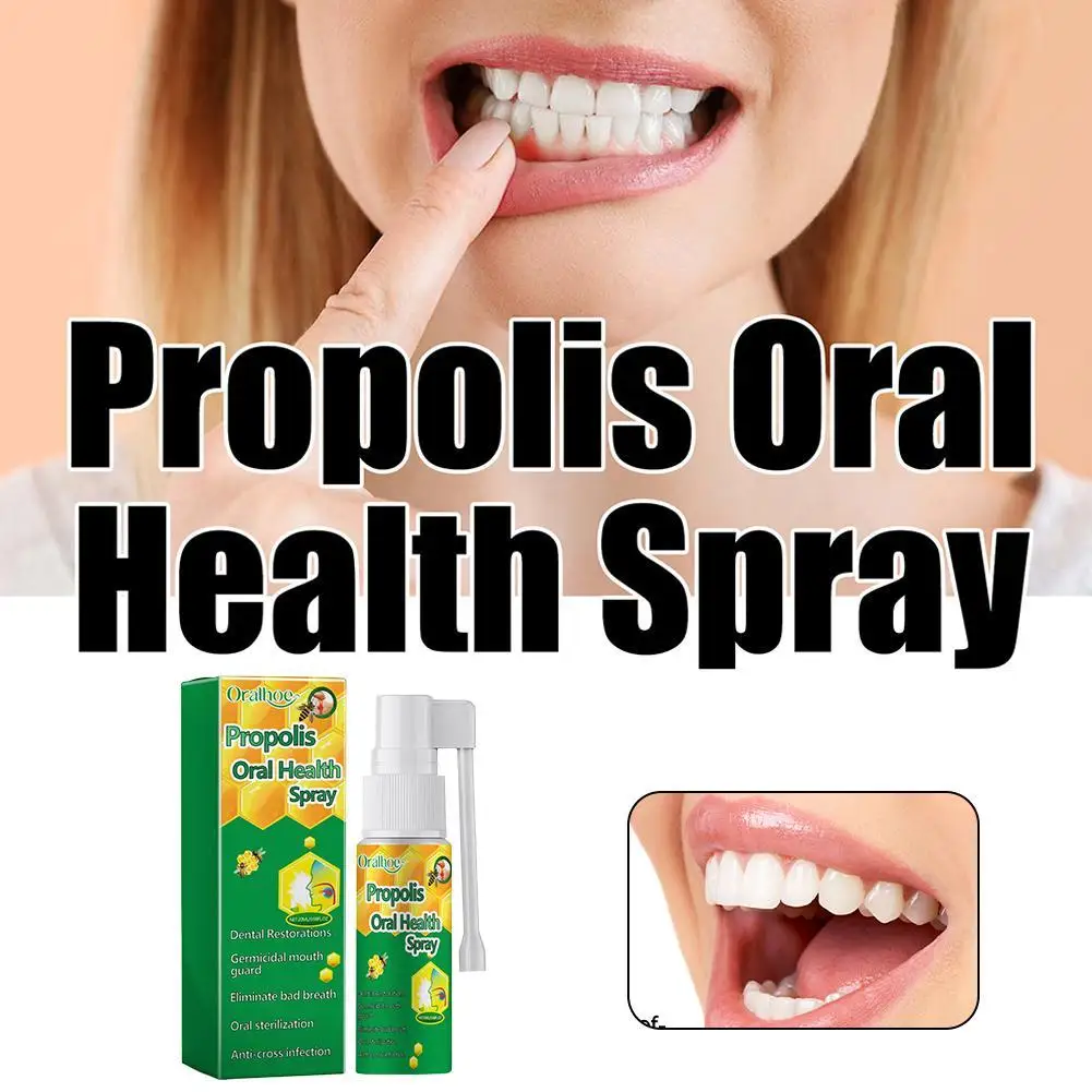 

Bee Propolis Mouth Clean Oral Spray Treatment Bad Breath Oral Ulcer Pharyngitis Halitosis Breath Fresh Herbal Cool Drop