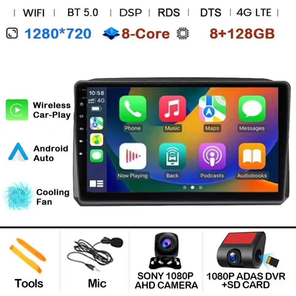 NONE Carplay Für Fiat Croma 2005-2010 Android 15 Auto Auto Radio Multimedia Video Player WIFI 4G Autoradio navigation GPS FM Kopf Einheit 10