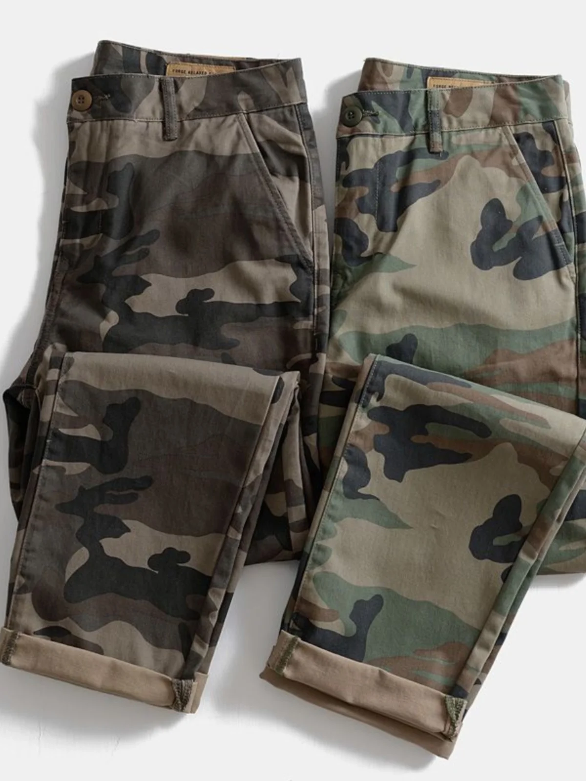 

Мужские камуфляжные рабочие брюки, прямые хлопковые уличные повседневные длинные брюки, модные американские брюки в стиле ретро, тяжелый вес