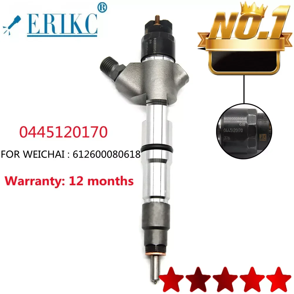 

0445120170 Automatic Diesel Fuel Injector Nozzle 0445 120 170 FOR WEICHAI : 612600080618 ERIKC for De Longhi Truck