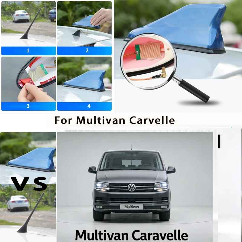 

For Multivan Carvelle Car Roof Top Mount Shark Fin Aerial Antenna Toppers Auto Radio AM FM Antenna Signal Amplifier Aerial
