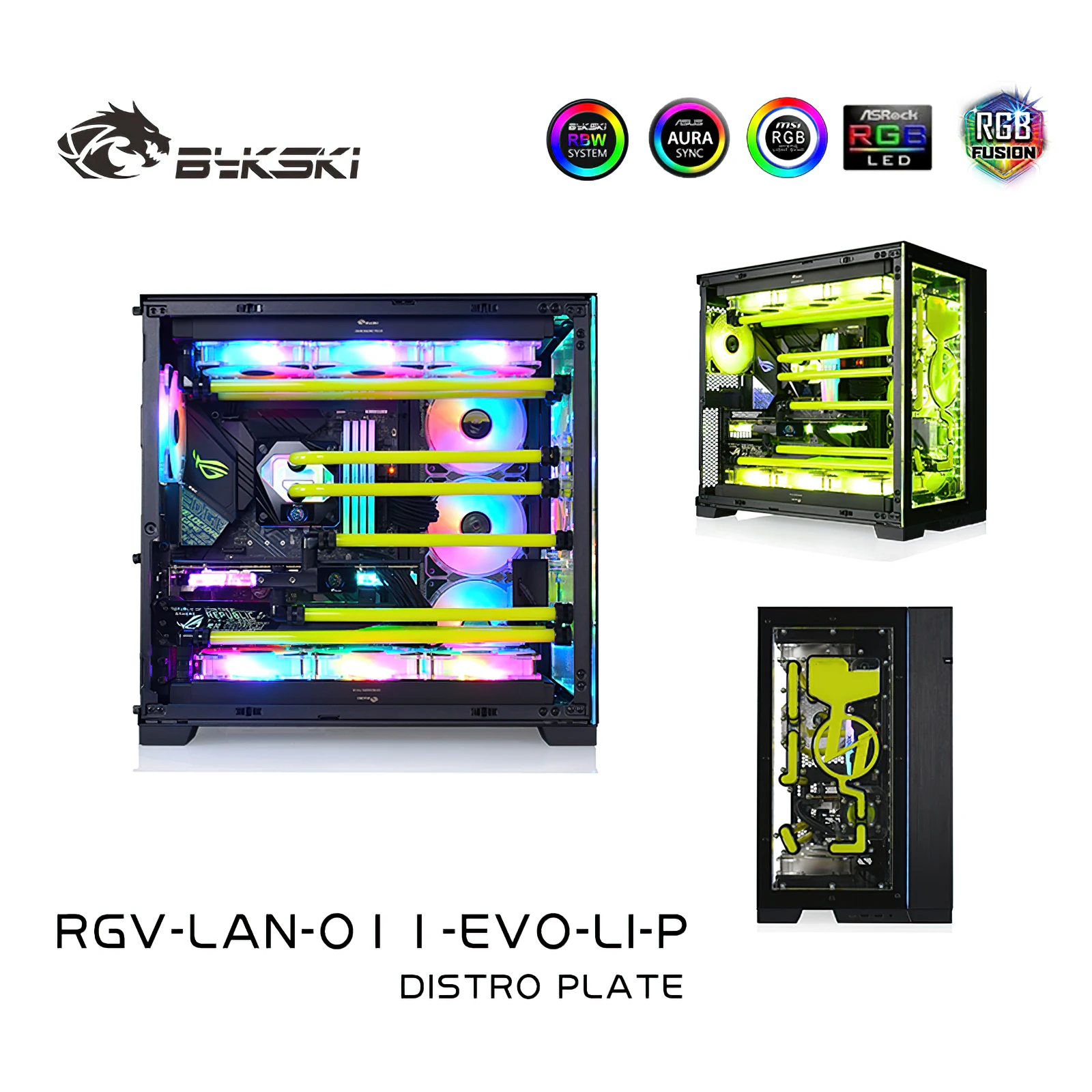 Bykski Distro Plate Water Cooling Kit for LianLi O11 EVO Chassis Case CPU GPU RGB RGV-LAN-O11-EVO-LI-P
