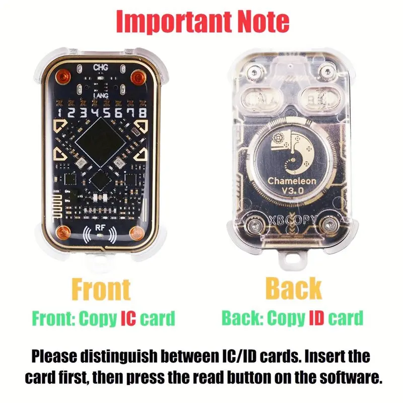 Chameleon V3.0+ UID RFID Smart Chip Emulator Reader 125Khz 13.56Mhz ID IC Smart Card NFC Tag Copying Duplicator Keychain