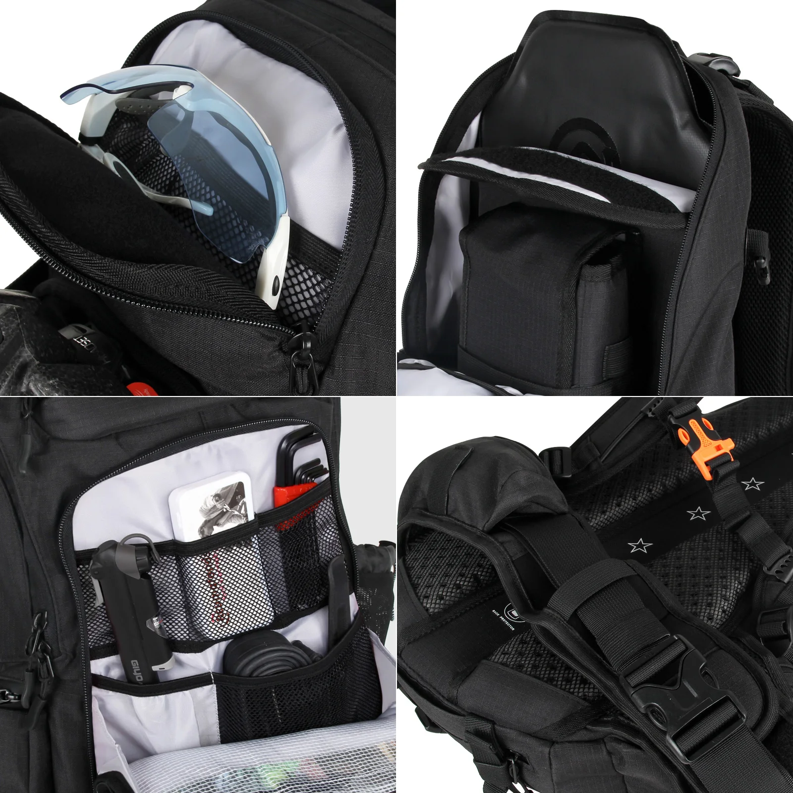 Fahrradrucksack E-Bike-Akkutasche E-Mountainbike-Rucksack Elektrofahrradzubehör Rückenschutz mit Stoßdämpfung Fahrradwerkzeug – Detail 12