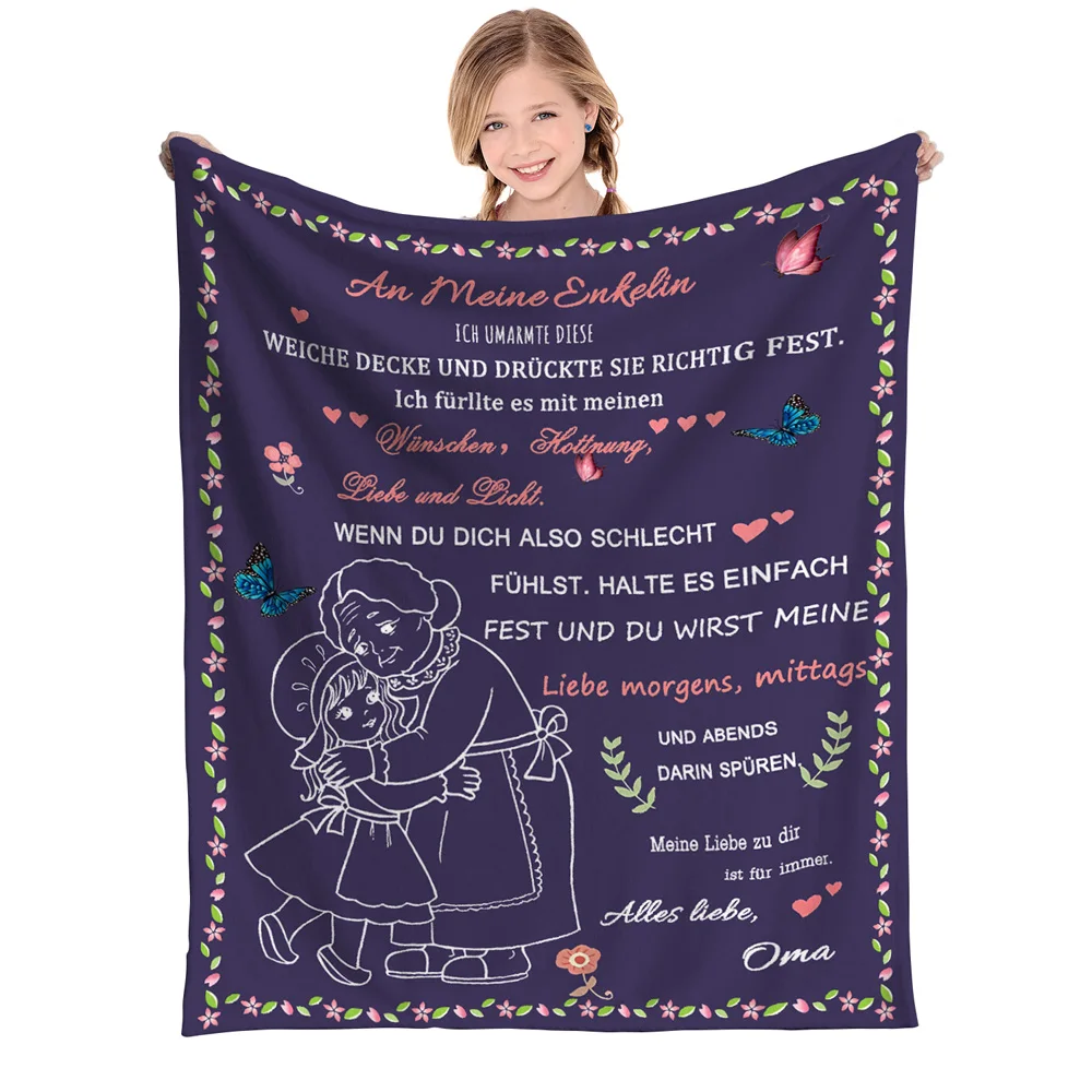 

Gift for my granddaughter HD bed blanket, soft blanket suitable for family bedroom bed sofa picnic travel office cover blanket