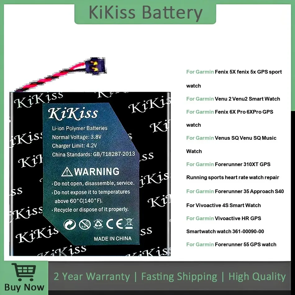 361-00117-00401920 Аккумулятор для часов Garmin 5X 6X Fenix MARQ2 Venus Vivoactive 2, 361-00090-00 Ремонт 910 Forerunner