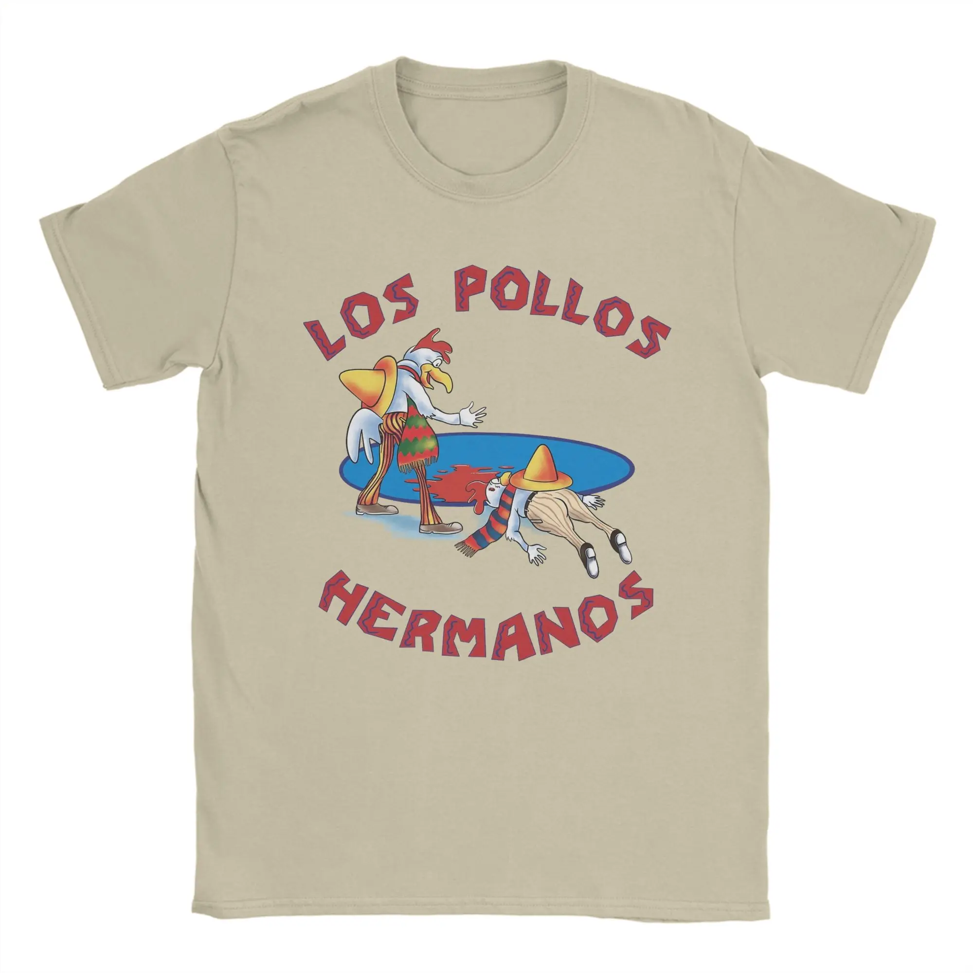 Los Pollos Hermanos Logo Breaking Bad T Shirts Men Pure Cotton Vintage T-Shirts O Neck  Tee Shirt Short Sleeve Clothes Gift Idea