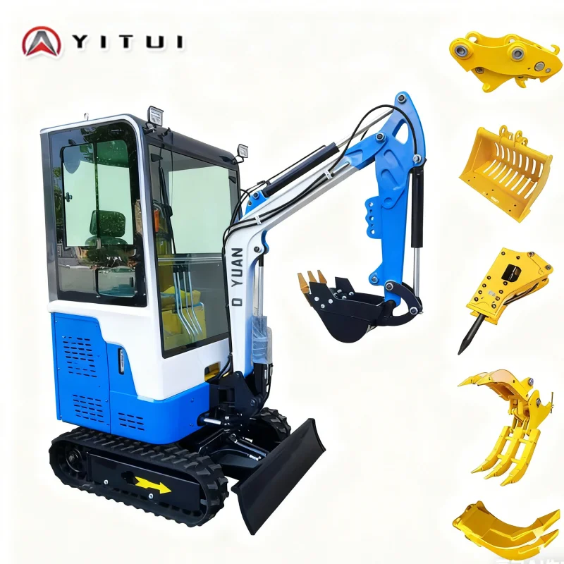 حفارة صغيرة مدمجة مخصصة 1.5 طن - محرك كوبوتا قابل للتخصيص حفار صغير للاستخدام في المنزل/الحديقة ذات المساحة الضيقة