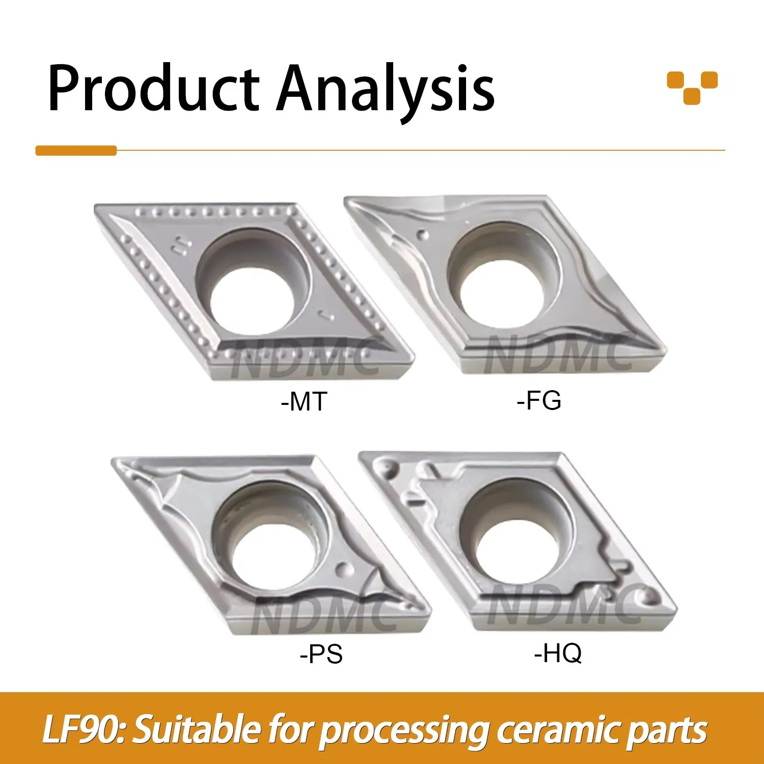 Numerical Control Lathe DCMT Series DESKAR Turning Insert DCMT11T304-FG/HQ/PS/MT LF90 Rhomb Shaped Outer Circle Inner Hole Blade