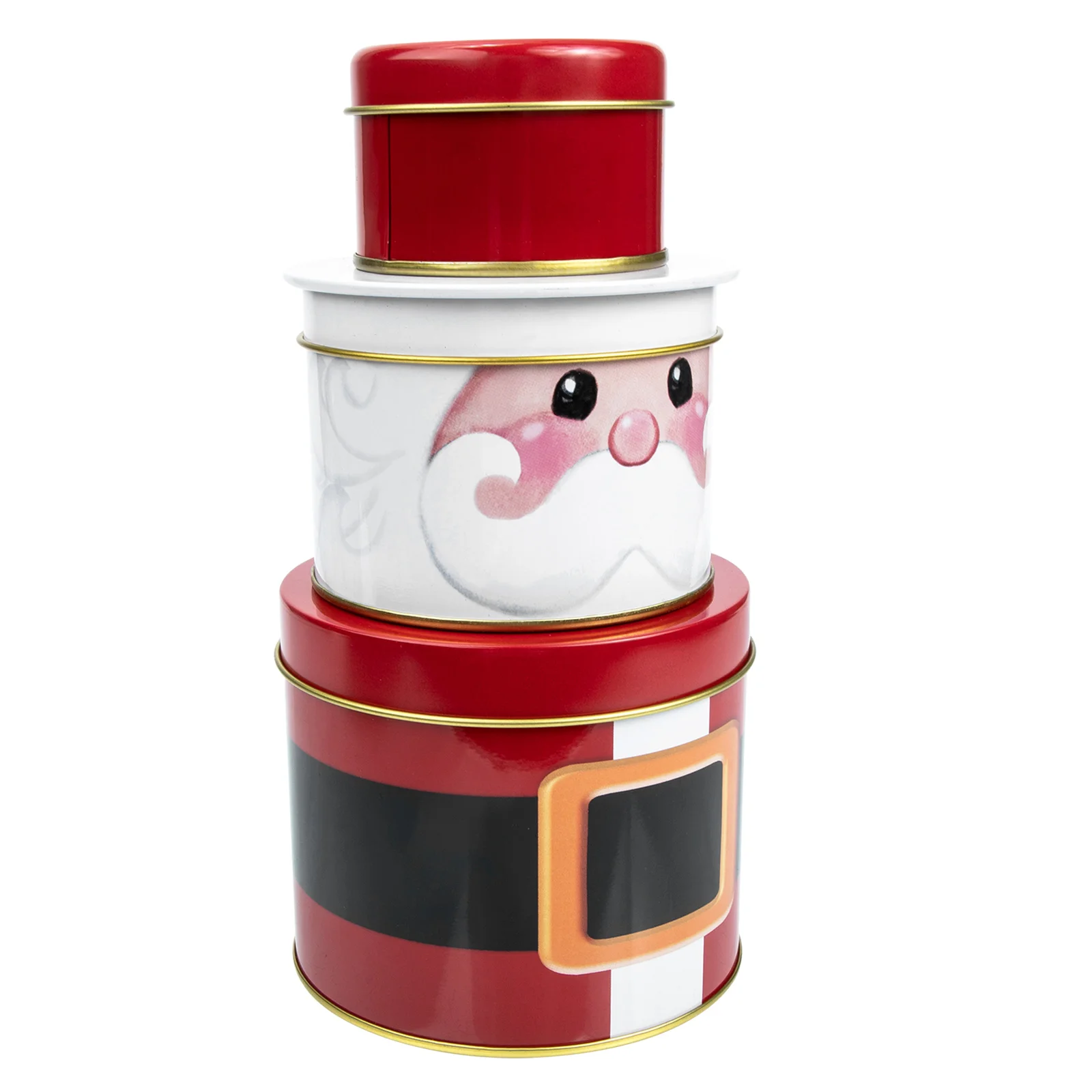 

Christmas Tumbler Bin Tinplate Storage Boxes Containers Gift Packing Small Round Edges Smooth Safe Lightweight Compact Carry