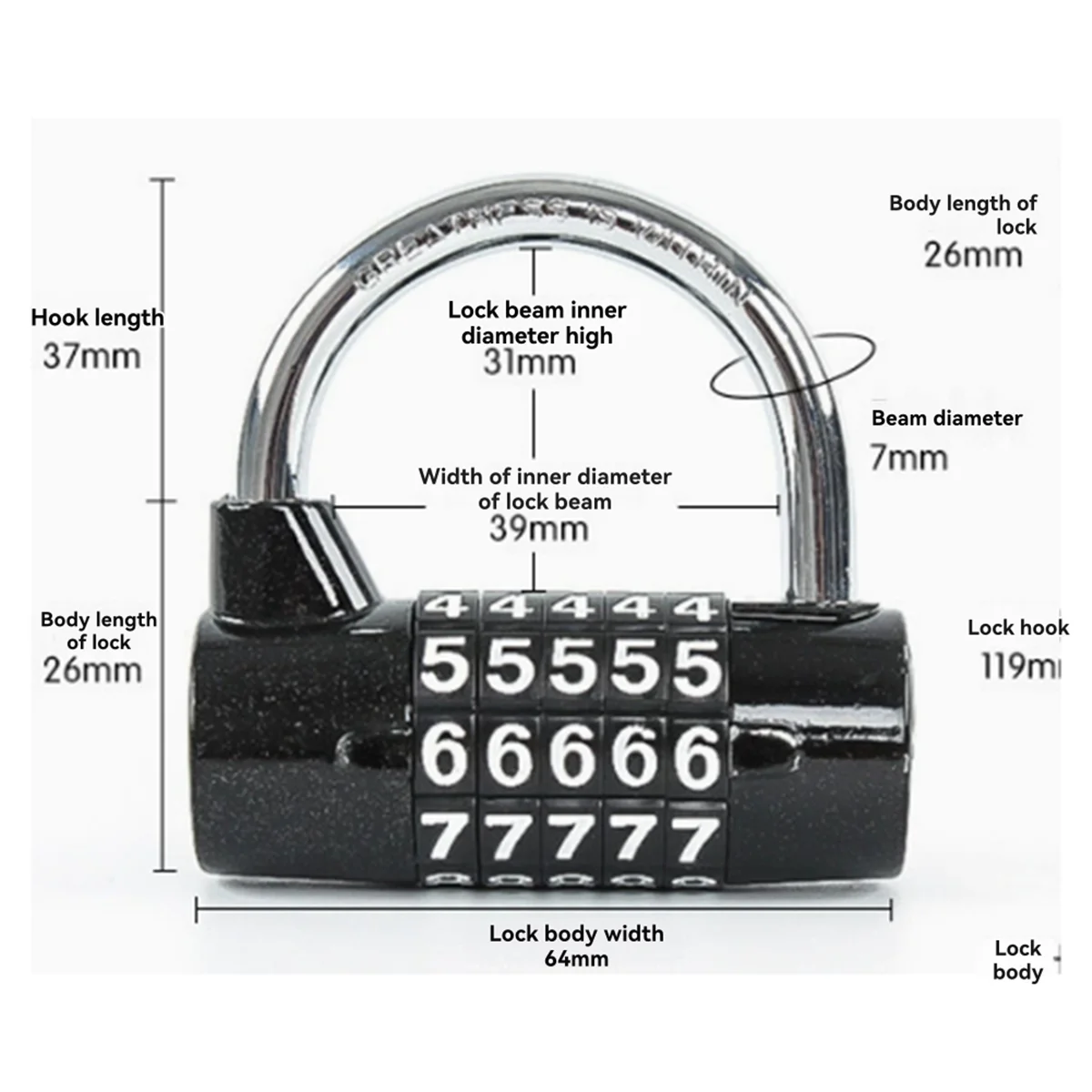 

A002 5 Digit Number Combination Travel Password Lock Combination Padlock Zinc Alloy Coded Lock Security Safely Code