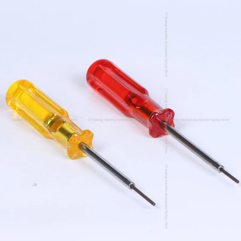 100PCS 1.5mm 1.6mm Hexagon Socket Screw Upper Needle Screws Red and Yellow Screwdriver Overlock Sew Loading and Unloading Tool