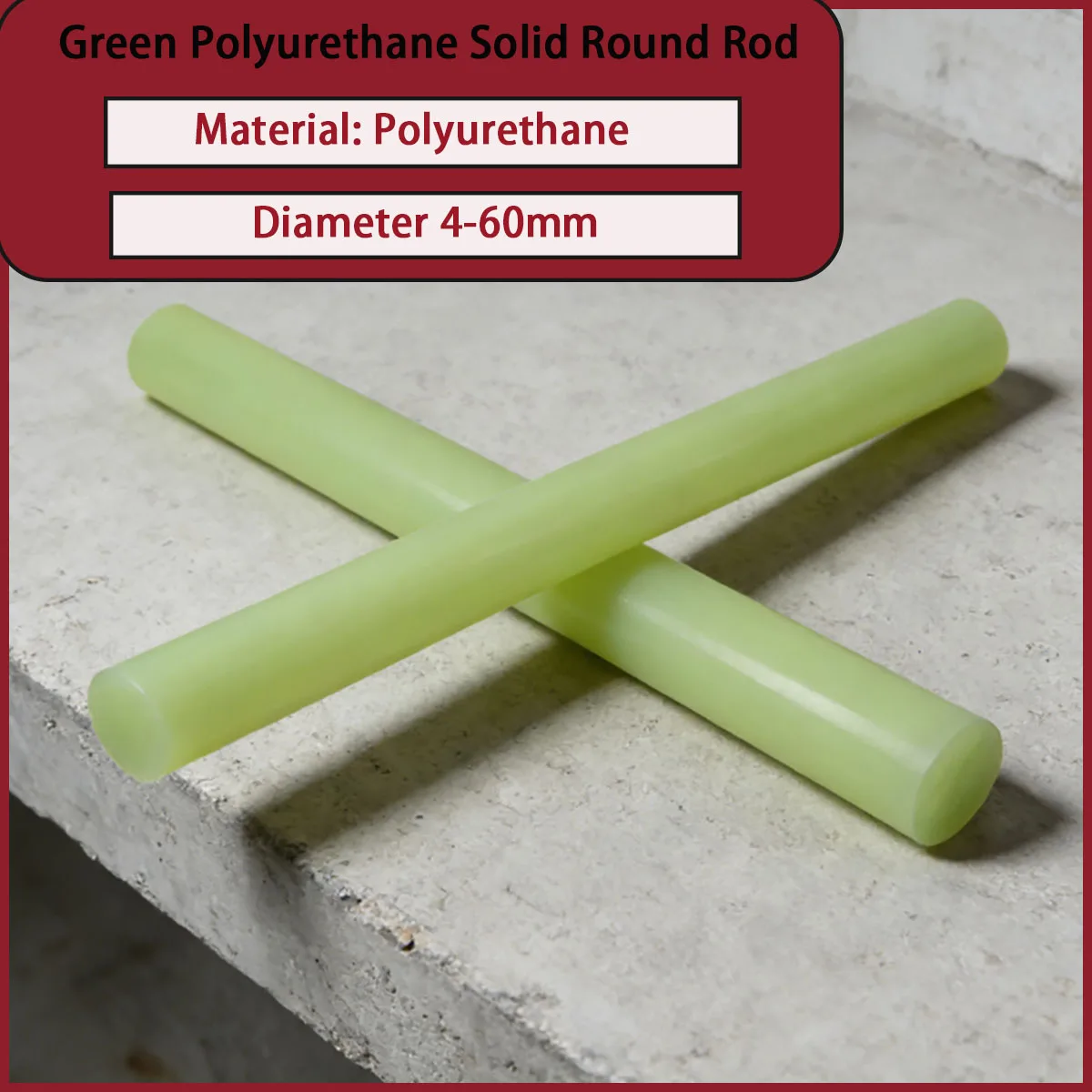 D: 4-60mm green polyurethane solid round rod is a cost-effective material that combines practicality and aesthetics
