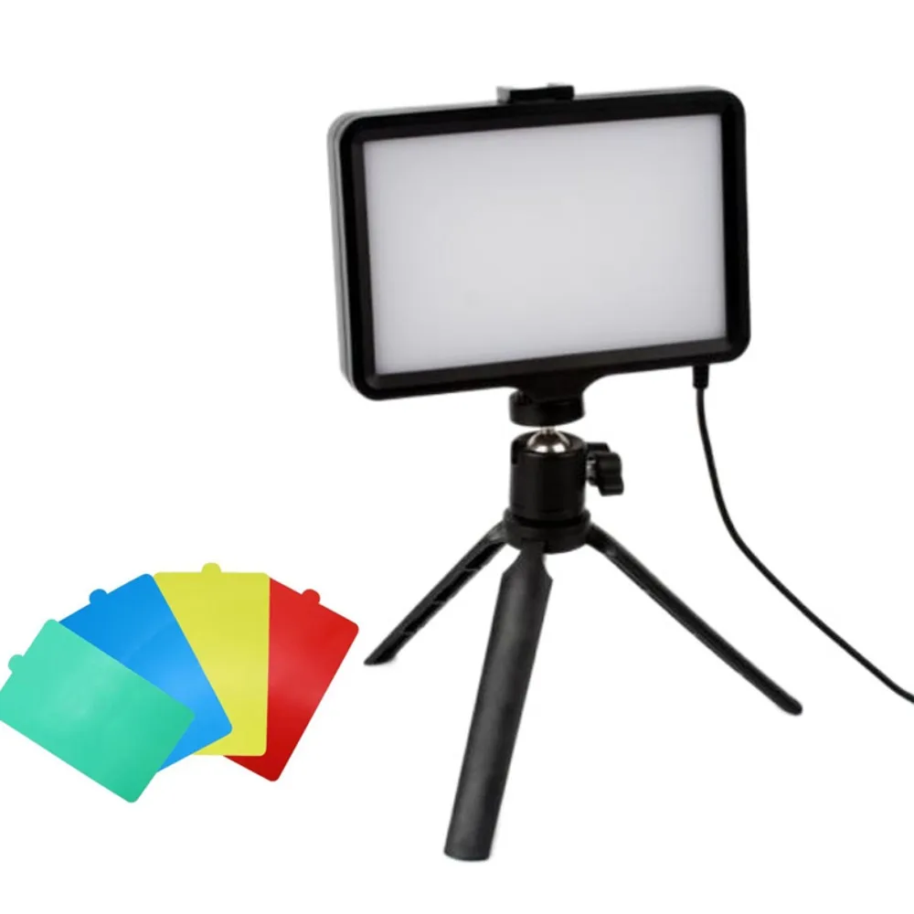 With Tripod LED Photography Video Light 4 Color Cards Full Screen Photography Fill Lamp 6inch Line Control Photography LED Light