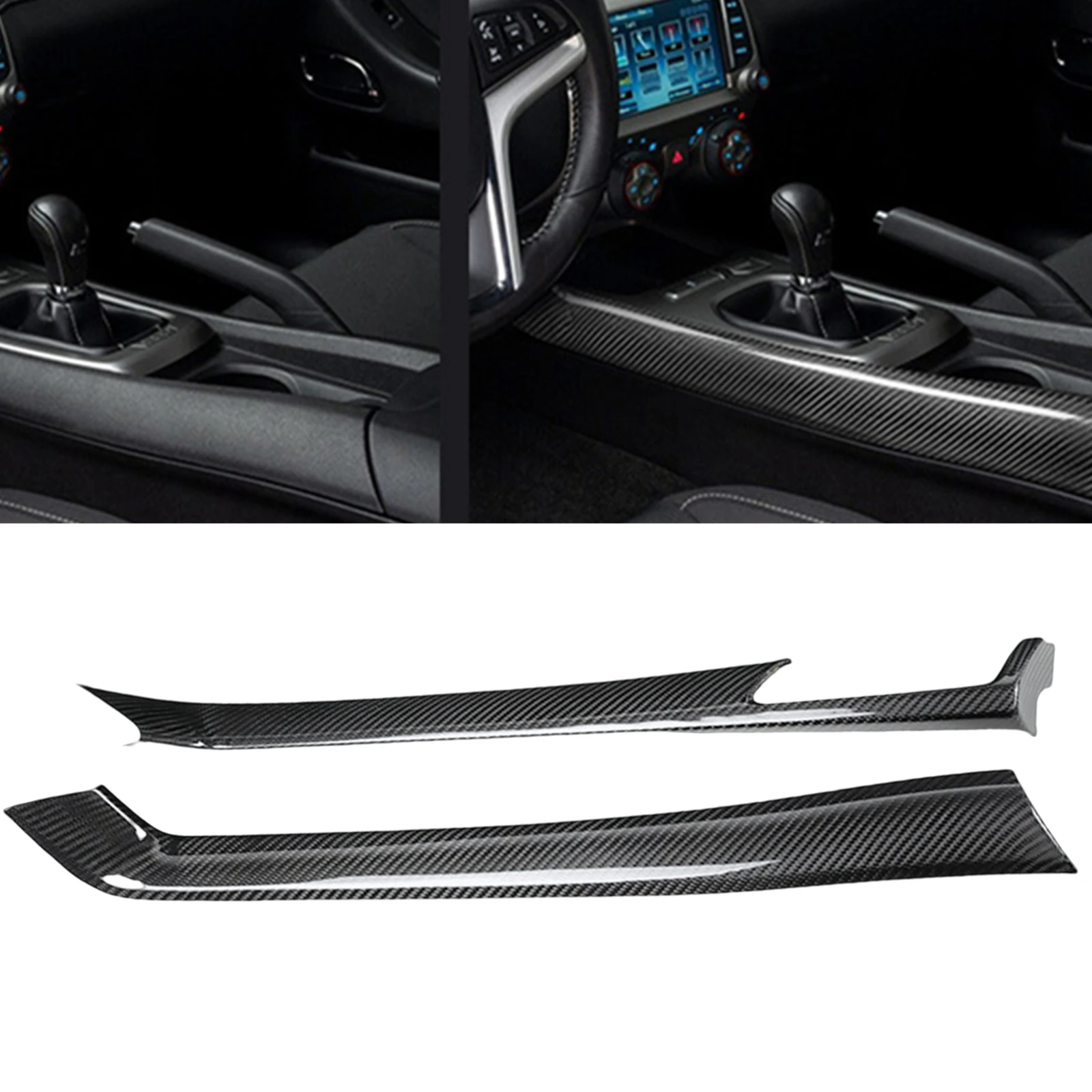 

2PCS Car Interior Center Console Shift Panel Cover Trim Decoration For Chevrolet Camaro 2010 2011 2012 2013 2014 2015