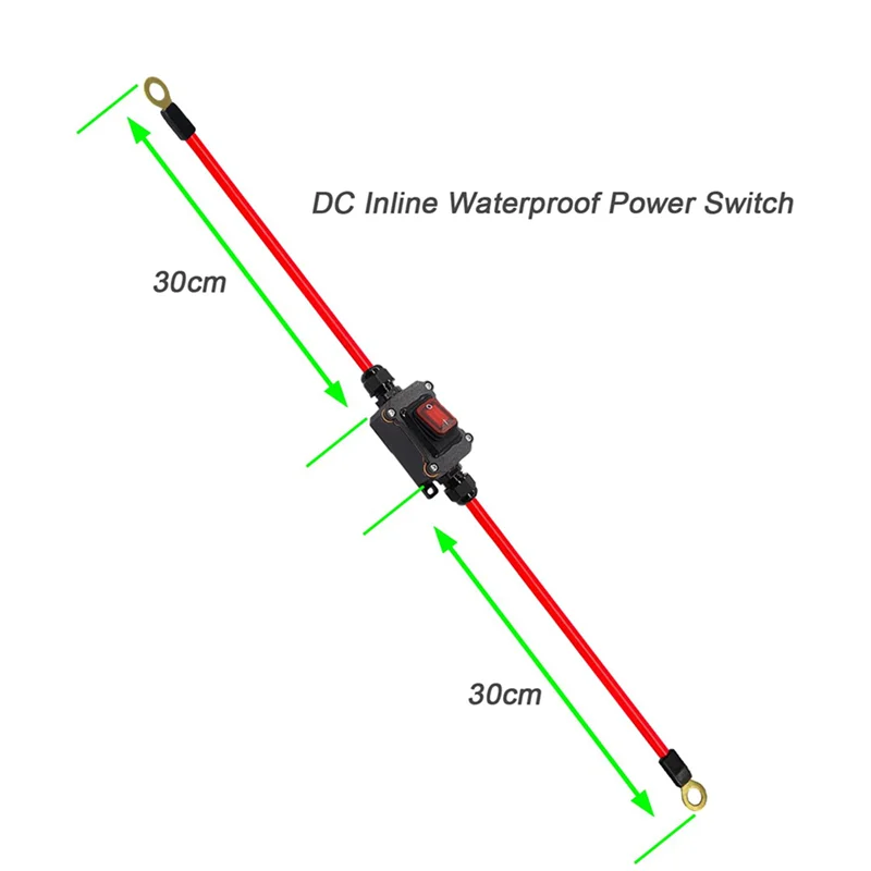 

ABVJ-2X DC12V Inline Wire Switch DC12-24V DPST Dual Side Wiring Switch 25A IP67 With On/Off Quick Connect/Disconnect Switch