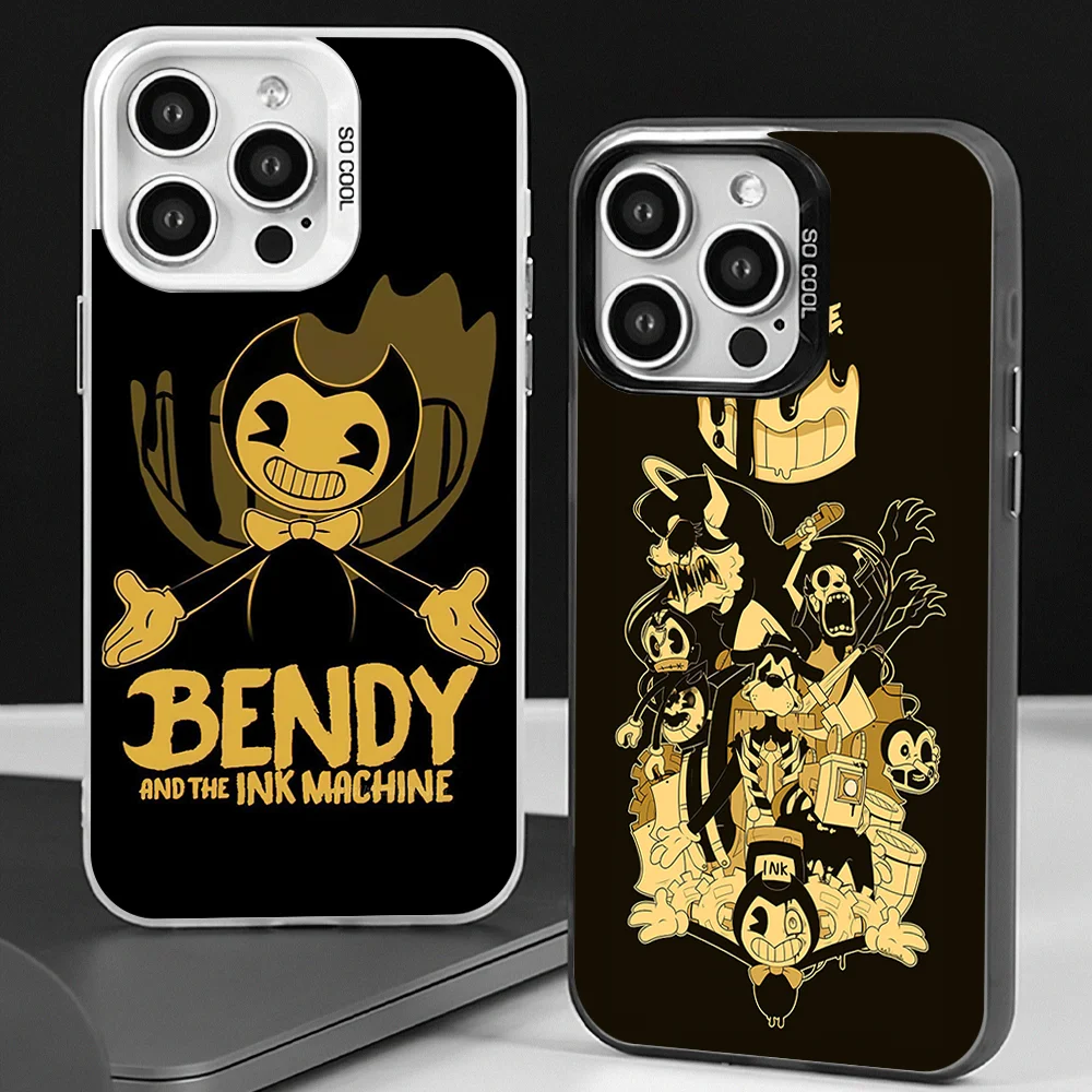 Game B-Bendy and the ink Machines Phone Case for iPhone 12 11 13 14 15 16 Max Pro Plus Laser Cover