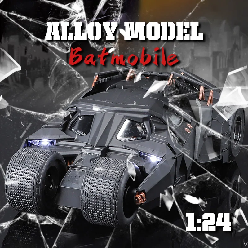 1:24 Dark Knight Cool Batmobile Alloy Model, Exquisite Desktop Ornaments, Best Collection for Car Model Enthusiasts