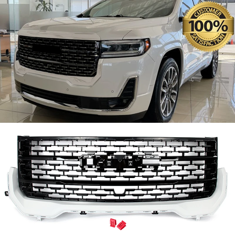 

OEM Replacement For 2020-2023 GMC Acadia Denali Front Grille Summit White with Glossy Black Front Bumper Upper Grill Aftermarket