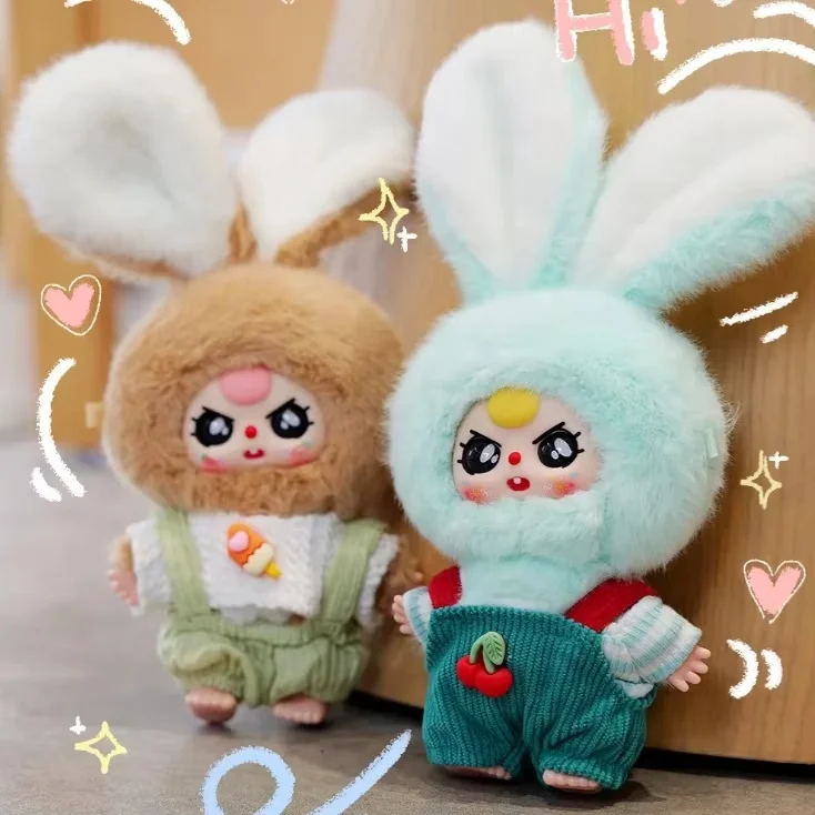 

Новая детская три мини-макарон, серия «Маленький кролик», виниловая глухая коробка, украшение для игры в прилив, подвеска, креативная милая кукла, игрушка, подарок для девочки