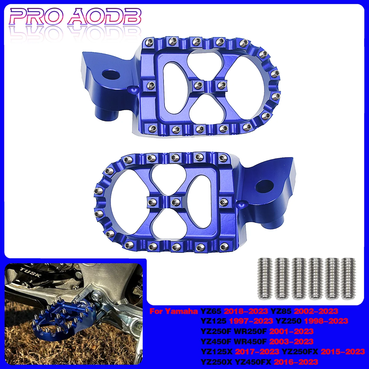 

For Yamaha YZ 65 85 125 250 250F 450F 125X 250X 250FX 450FX WR 250F 450F WRF 2022 Dirt bike CNC Footrest Footpeg Foot Pegs Parts