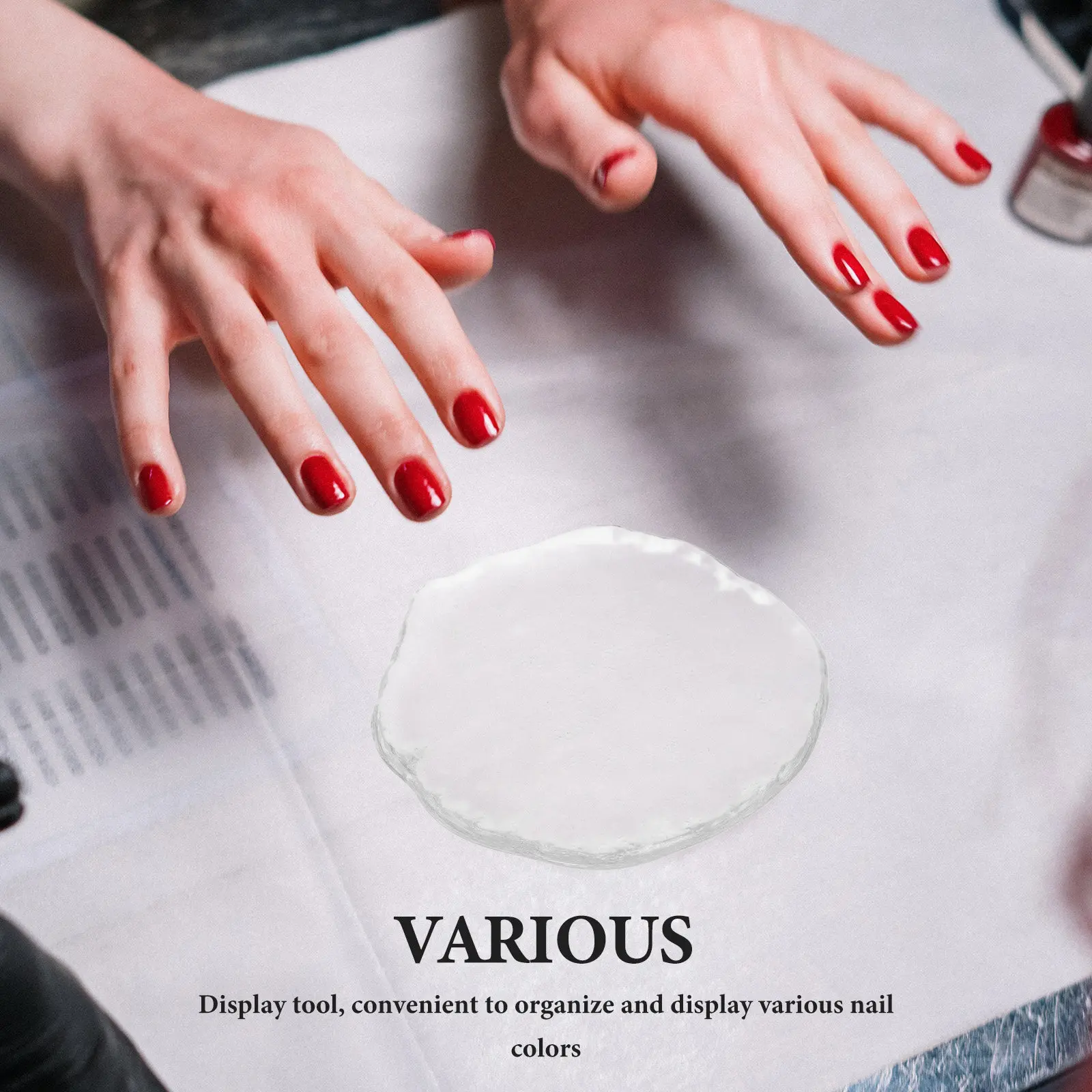 

Прозрачная стеклянная палитра для смешивания лаков для ногтей с матовой текстурой, декоративная подставка для маникюра, портативный держатель