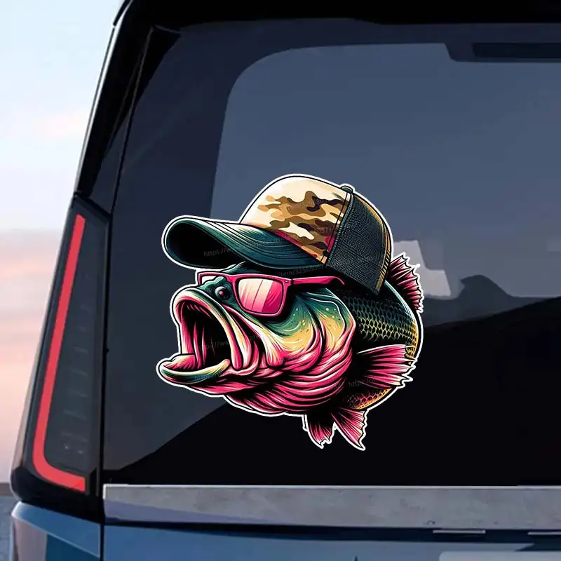 

Car Sticker Bass Fishing Vinyl Decal Waterproof Rear Window Motorcycle Camper Bumper Truck Decoration For Car Accessories SH586