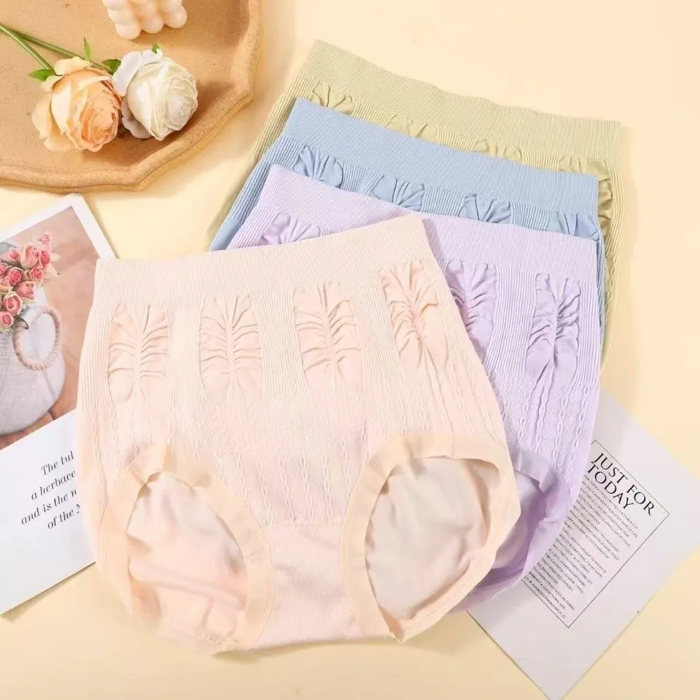 

7Pcs High Waist Women Panties Set Underwear Female Lingerie Ruffles Briefs Elastic Solid Color Bow Underpants Girls Women