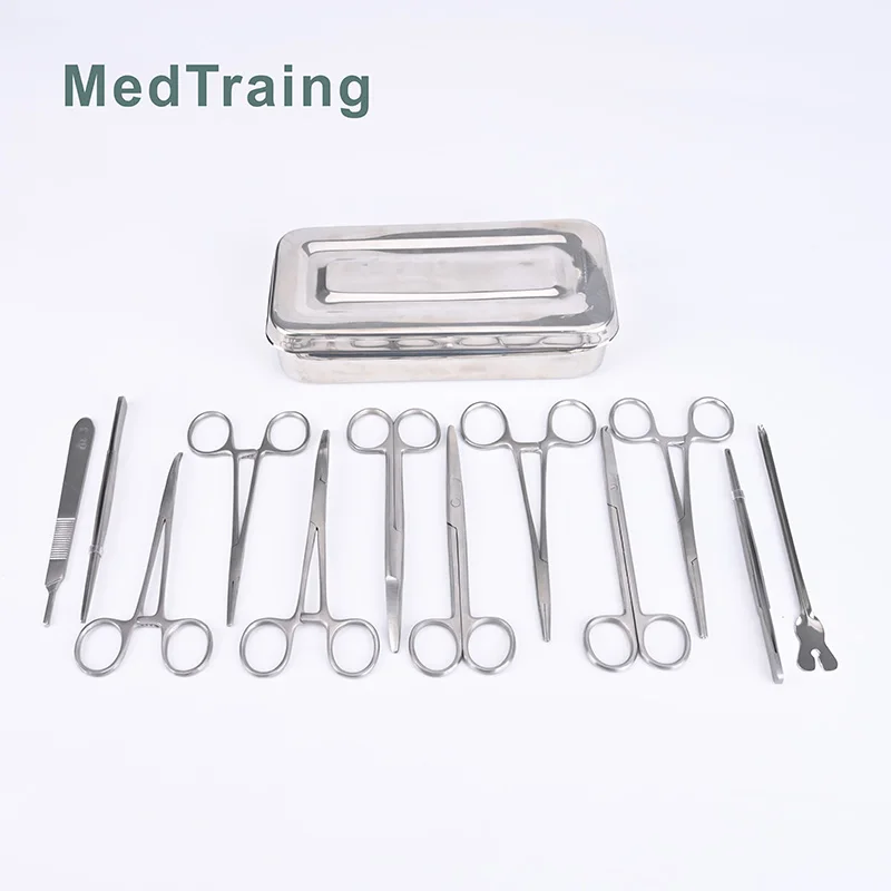 13pcs High quality Stainless Steel Medical Instruments Set for Surgery and Inspection Needle Holder also Teaching