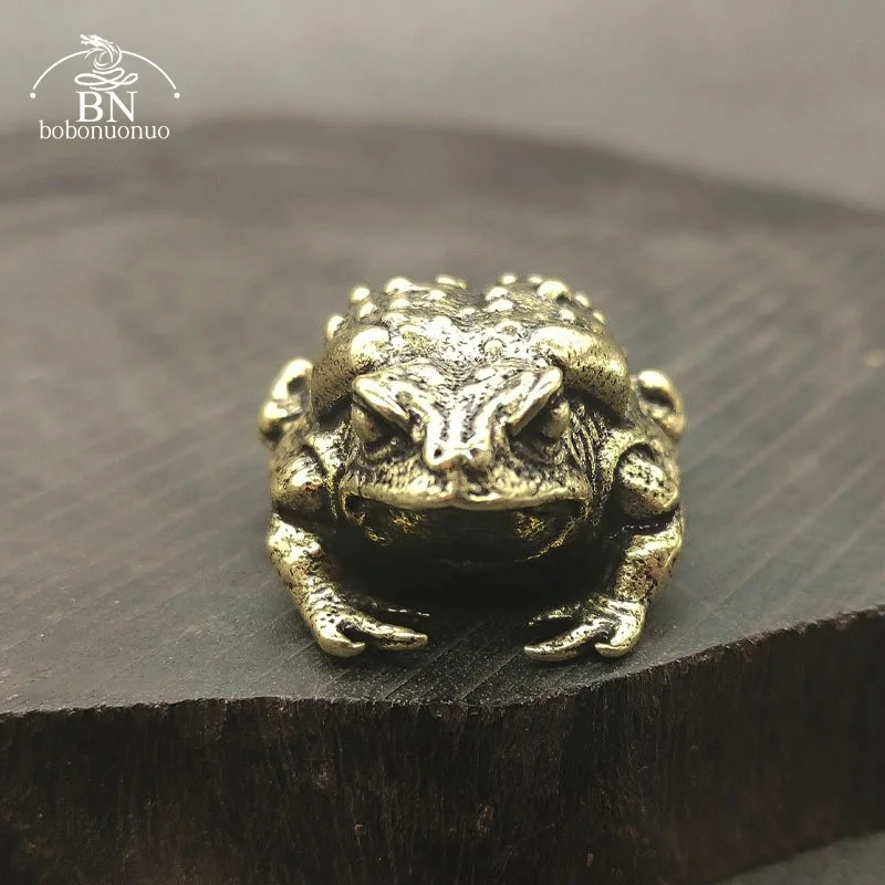 Vintage Copper Animal Toad Statue Heavy Brass Miniature Figurines Office Desk Ornament Home Decoraion Accessories Lucky Tea Pets