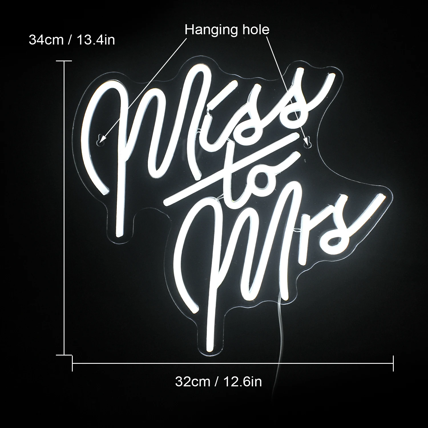 Wanxing Miss To Mrs Neon Light Custom Wedding Luminous Signs Restaurant Salon Home Room Party Lamps Personalized Wall Decoration