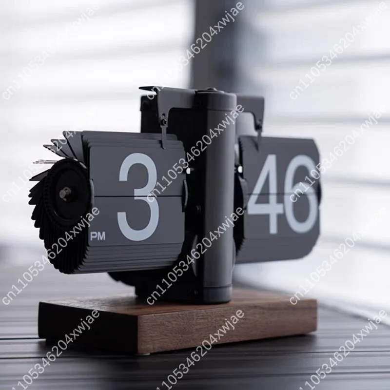 Retro Mechanical Automatic Flip Clock Creative Digital Tabletop Clock Desktop Decor Ornament For Living Room Home Display