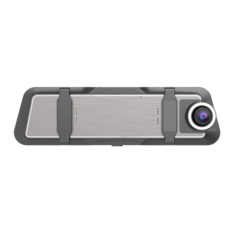 Kaca spion Streaming 10 inci 4K HD, ponsel layar penuh depan dan belakang rekaman ganda WIFI