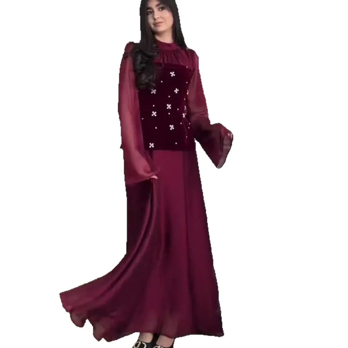 ダイヤモンドのインレイ、パッチワークのデザイン、ウエストを締めてスリムな体型を示す、新しいヨーロッパとアメリカの春スタイルのレディースドレス。