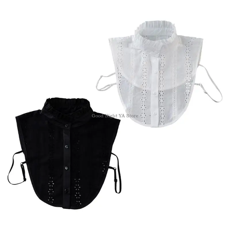 Flower Embellished Detachable Openwork Collar For Dresses Blouses Tops