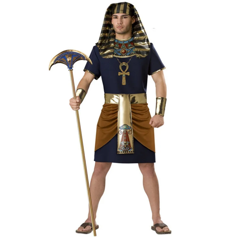 

Halloween Man Ancient Egypt Anubis Costume Toga Pharaoh Soldier Goddess Robe Fantasia Fancy Dress