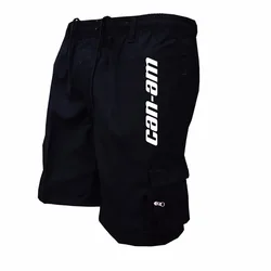 Outdoor Cargo Shorts Male Overalls Elastic Waist Cycling Shorts Multi-pockets Loose Work Shorts Quick Dry Sport Printed Trousers