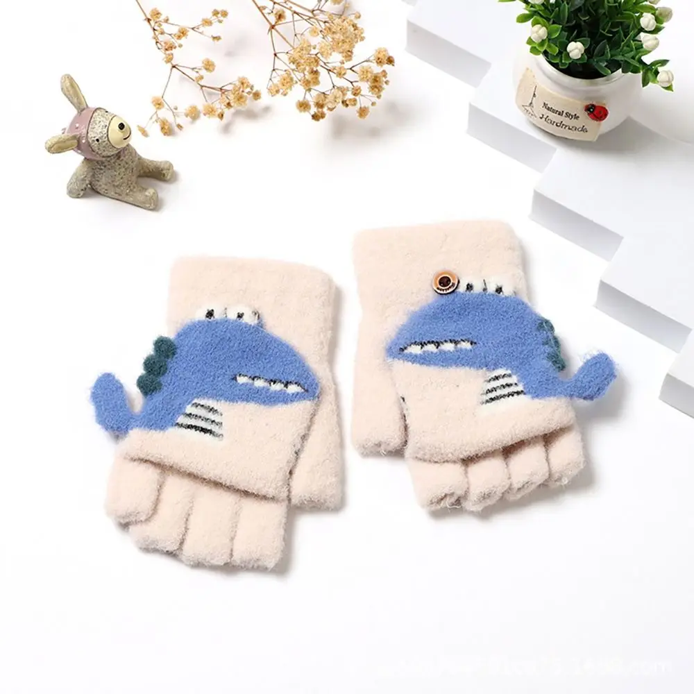 Cartoon Baby Mittens Winter Warm Kids Baby Girl Gloves Knitted Children  Mitten Winter Gloves Kids 4-8Years