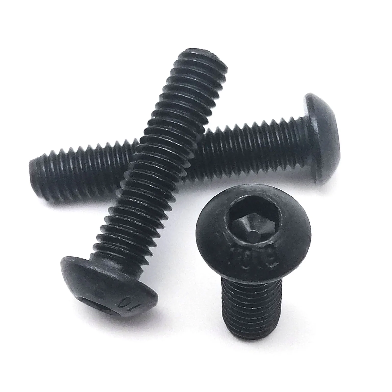 50pcs M3 Hexagon Hex Socket Head Button Allen Bolt Screw 304 A2-70 Stainless Steel Black Grade 10.9 Steel ISO7380 image 5