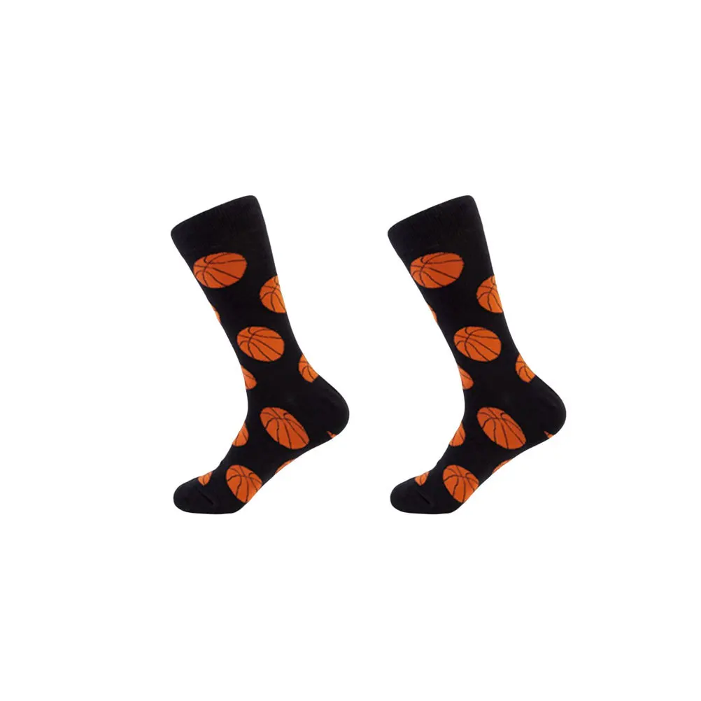 Calcetines de baloncesto de algodón Patrón creativo Talla única Se adapta a la mayoría de los calcetines deportivos casuales cálidos para hombres Otoño Invierno Frío