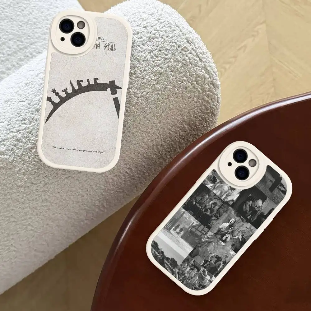 

Classic Movie T-The S-Seventh S-Seal Leather Phone Case For IPhone 15 14 13 Pro Max 12 11 16 Plus Phone Cover