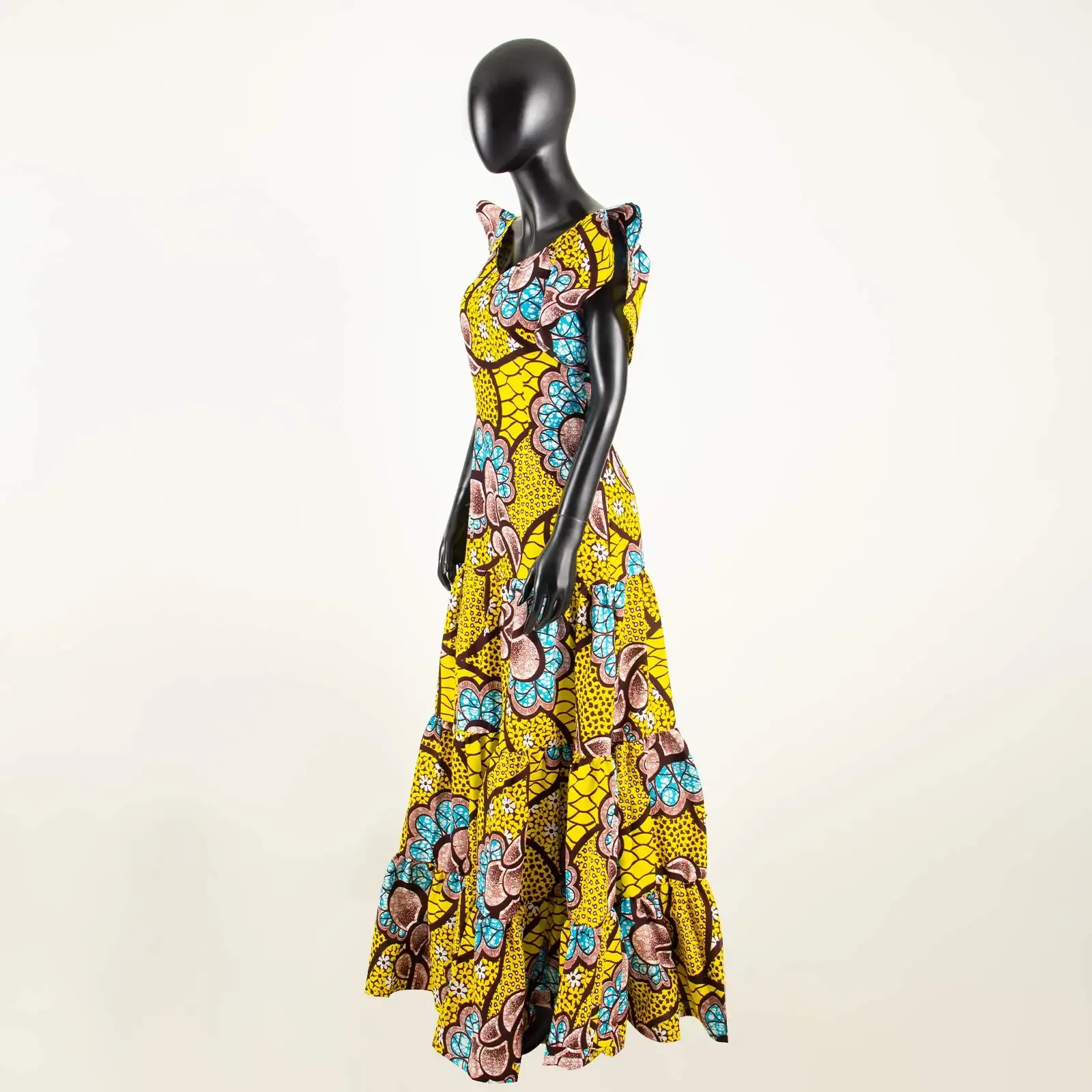 Vestidos africanos para mulheres, manga curta, cintura alta, roupas dashiki, estampa ankara, traje, vestido maxi, festa de casamento, noite, A2225021