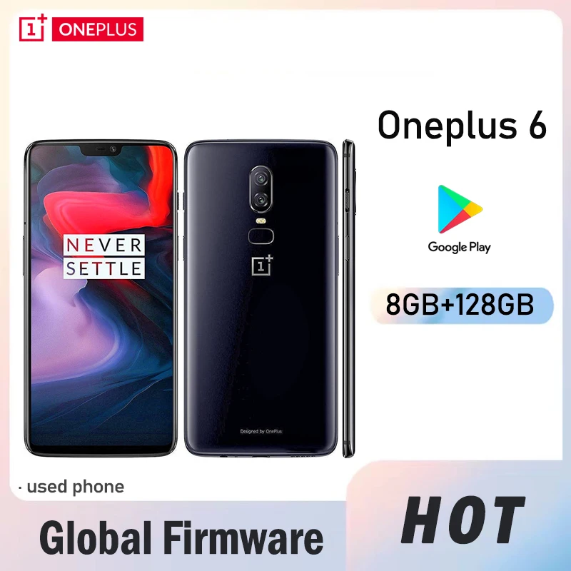 Oppo Oneplus 6 4G 8G 128G smartphone Global Firmware Qualcomm Snapdragon 845 oneplus 6 20MP Camera used phone
